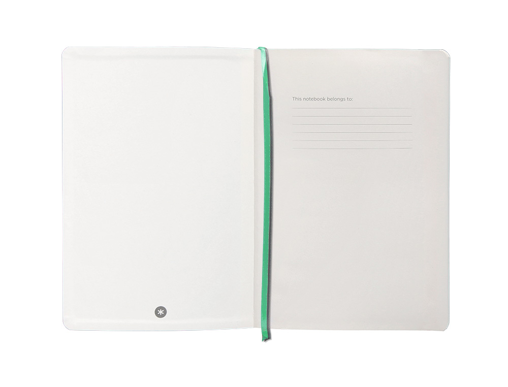 CUADERNO CON GOMILLA ANTARTIK NOTES TAPA BLANDA A5 HOJAS LISAS GRIS Y TURQUESA 80 HOJAS 80 GR FSC
