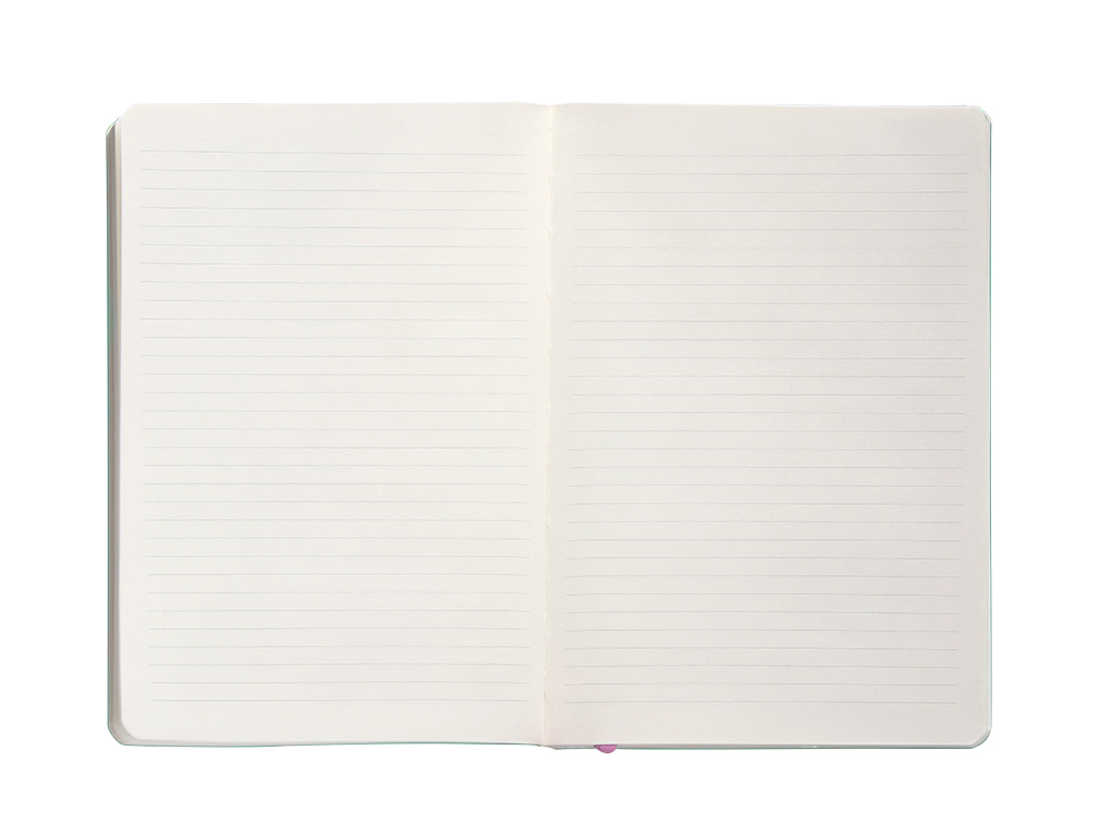 CUADERNO CON GOMILLA ANTARTIK NOTES TAPA BLANDA A5 HOJAS RAYAS ROSA Y TURQUESA 80 HOJAS 80 GR FSC