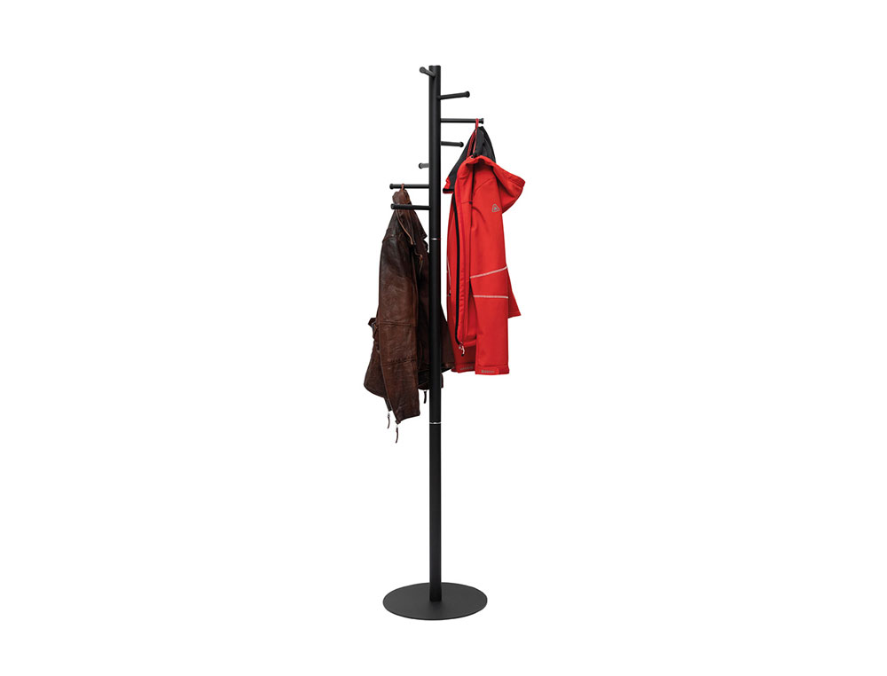PERCHERO MAUL CAURUS 7 COLGADORES COLOR NEGRO 350X350X1770 MM