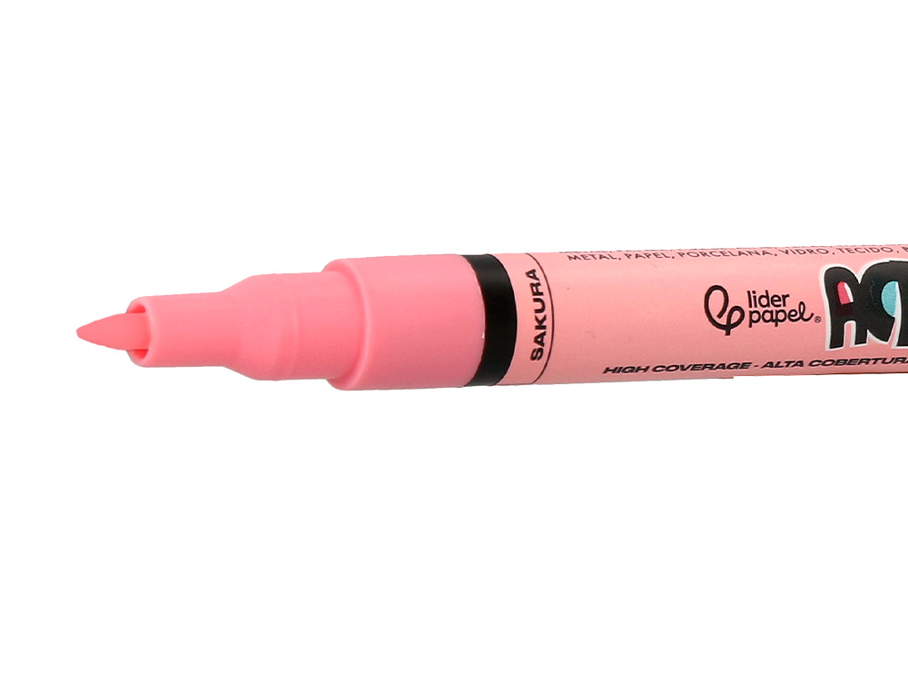 ROTULADOR LIDERPAPEL ACRYLIC BASE AGUA TODO TIPO DE SUPERFICIE PUNTA FINA 0,7 MM CAJA DE 8 UNIDADES COLORES PASTELES