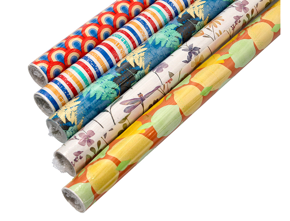PAPEL DE REGALO LIDERPAPEL TODO AO ROLLO ANCHO 70 CM LONGITUD 2 MT GRAMAJE 60 GR DISEOS SURTIDOS B-2024