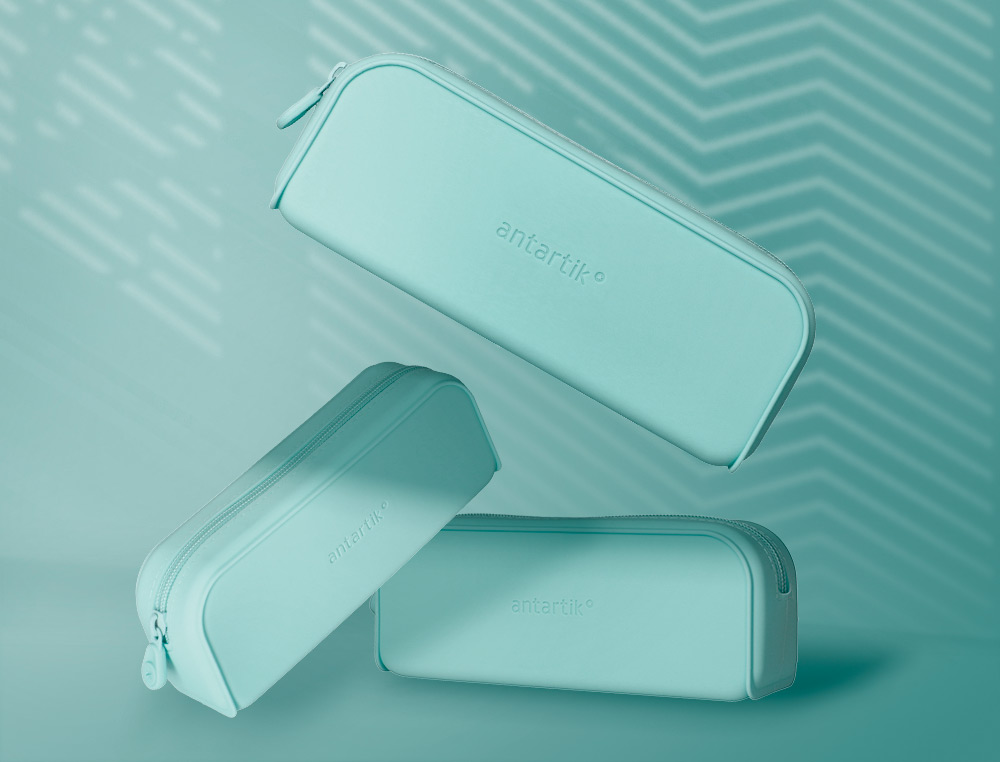 ESTUCHE PORTATODO ANTARTIK PRISMA SILICONA SOFT RECTANGULAR 185X50X75 MM MENTA