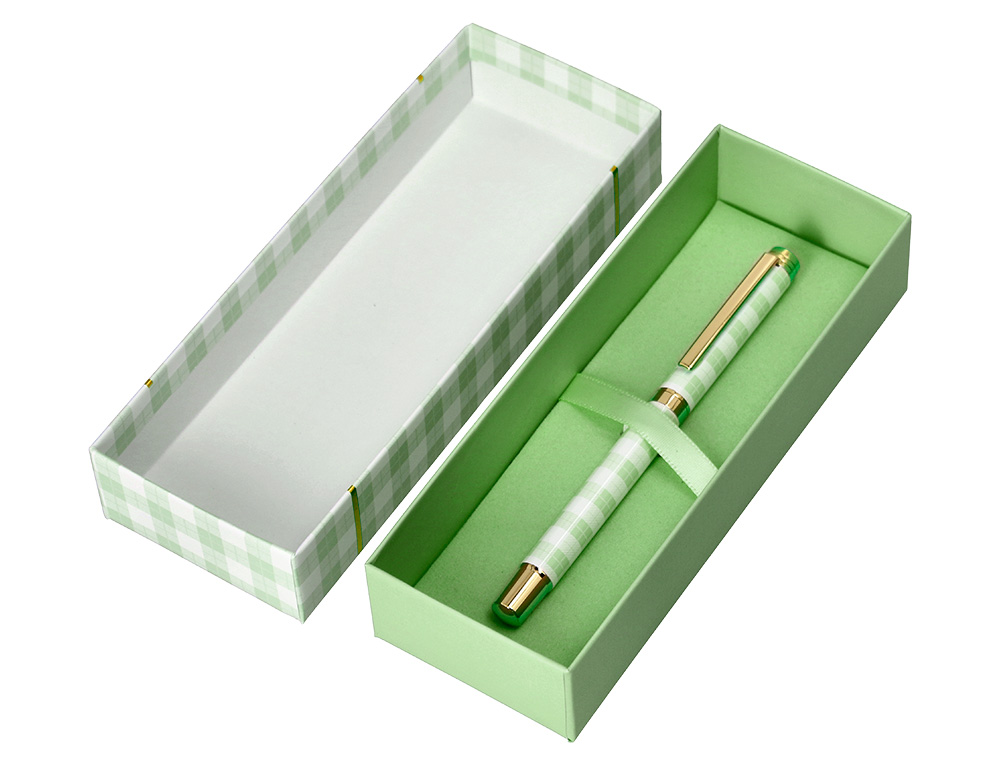 ROLLER BELIUS PICNIC ALUMINIO COLOR VERDE DORADO TINTA COLOR NEGRO CAJA DE DISEÑO