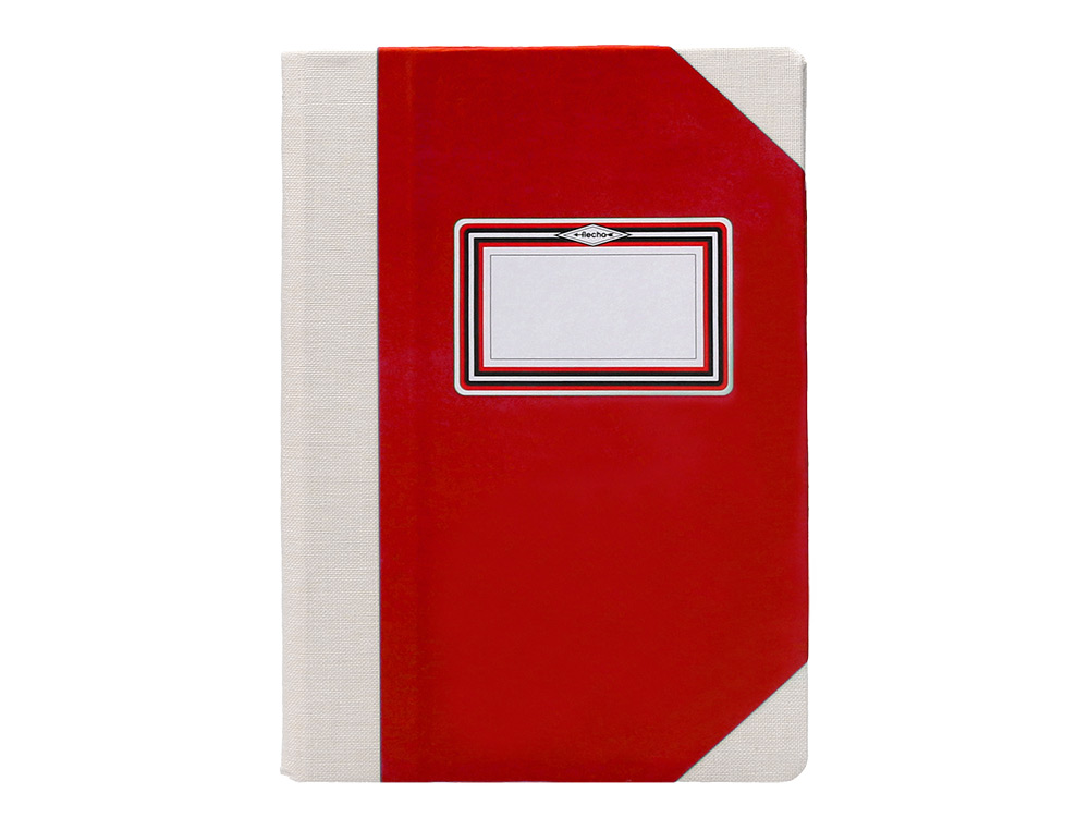 LIBRO CARTONE COSIDO FERNANDES FLECHA DIN A4+ RAYADO HORIZONTAL 50 HOJAS 100 GR ROJO