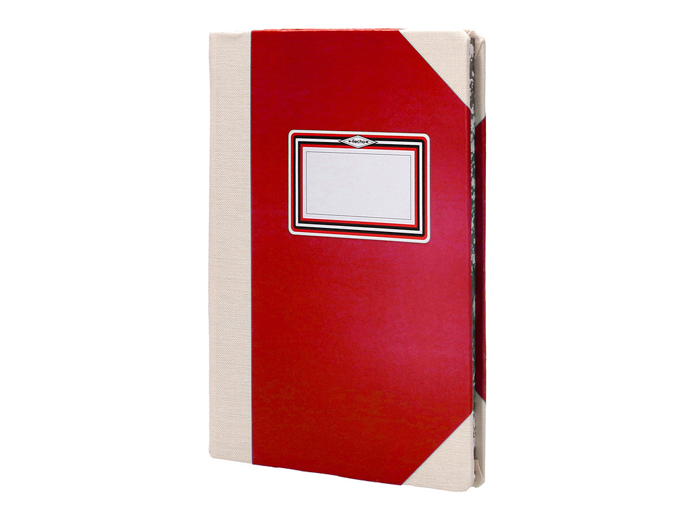 LIBRO CARTONE COSIDO FERNANDES FLECHA DIN A4+ RAYADO HORIZONTAL 50 HOJAS 100 GR ROJO