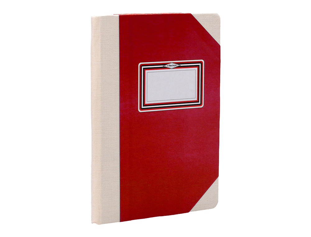 LIBRO CARTONE COSIDO FERNANDES FLECHA DIN A4+ RAYADO HORIZONTAL 50 HOJAS 100 GR ROJO