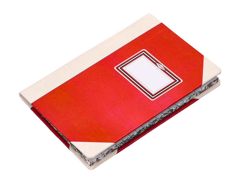 LIBRO CARTONE COSIDO FERNANDES FLECHA DIN A4+ RAYADO HORIZONTAL 50 HOJAS 100 GR ROJO