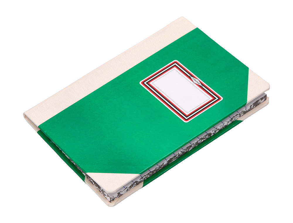LIBRO CARTONE COSIDO FERNANDES FLECHA DIN A5+ RAYADO HORIZONTAL 50 HOJAS 100 GR VERDE