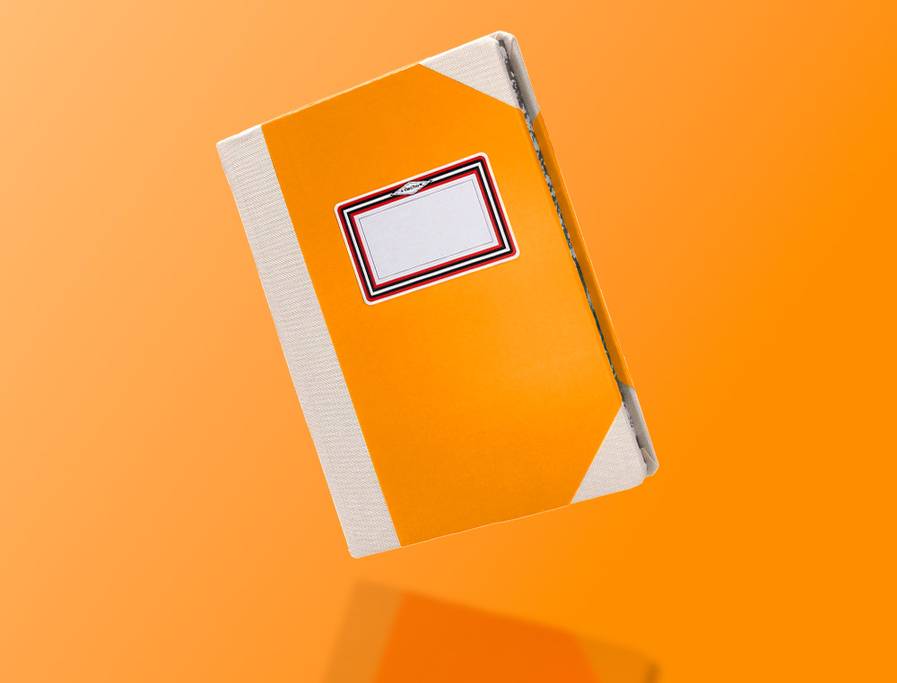 LIBRO CARTONE COSIDO FERNANDES FLECHA DIN A6+ LISO 50 HOJAS 100 GR NARANJA