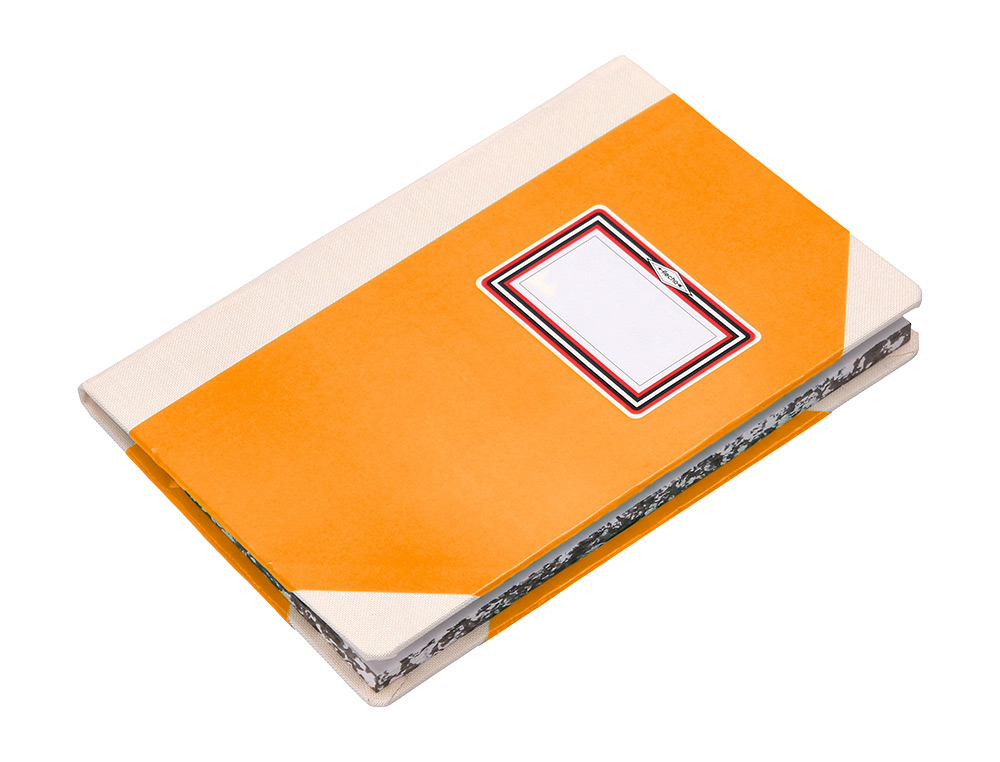 LIBRO CARTONE COSIDO FERNANDES FLECHA DIN A6+ LISO 50 HOJAS 100 GR NARANJA