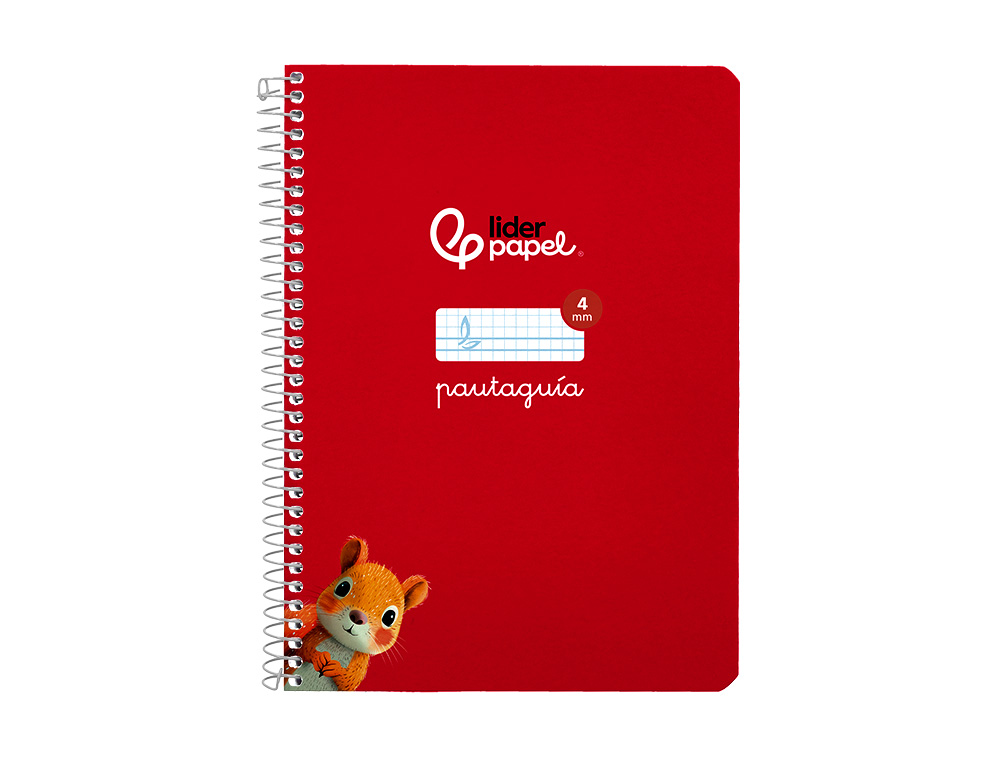 CUADERNO ESPIRAL LIDERPAPEL A5 PAUTAGUIA TAPA BLANDA 40H 75 GR CUADRO PAUTADO 4MM COLOR ROJO