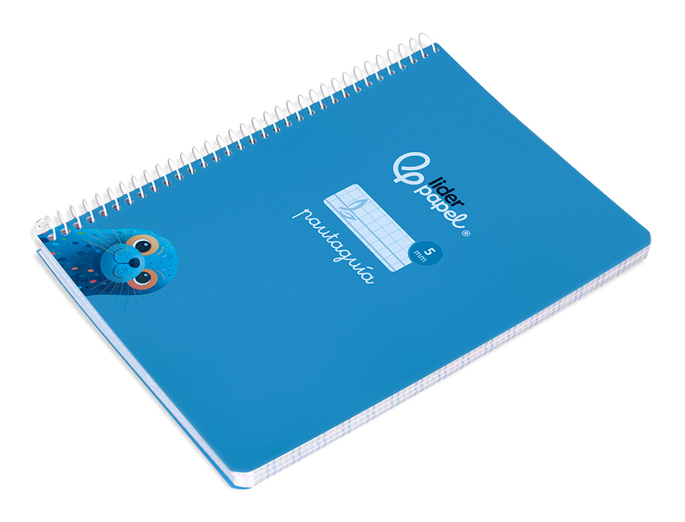 CUADERNO ESPIRAL LIDERPAPEL A5 PAUTAGUIA TAPA BLANDA 40H 75 GR CUADRO PAUTADO 5MM COLOR AZUL