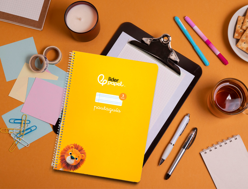 CUADERNO ESPIRAL LIDERPAPEL A4 PAUTAGUIA TAPA BLANDA 80H 75GR CUADRO PAUTADO 3MM COLOR AMARILLO