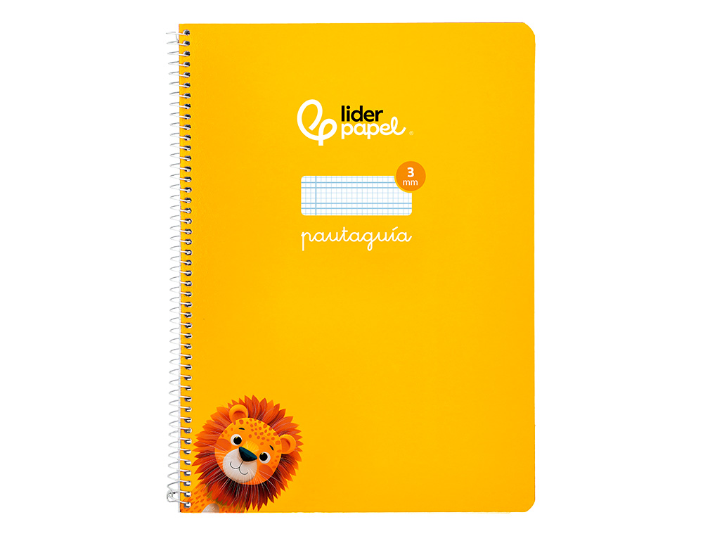 CUADERNO ESPIRAL LIDERPAPEL A4 PAUTAGUIA TAPA BLANDA 80H 75GR CUADRO PAUTADO 3MM COLOR AMARILLO