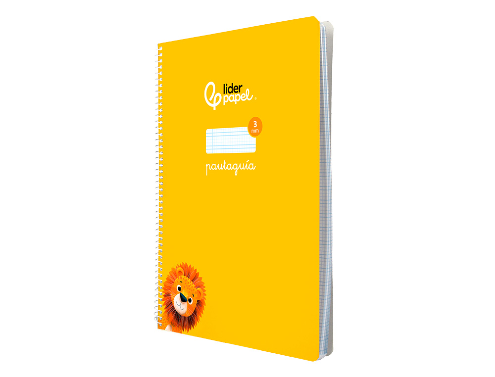 CUADERNO ESPIRAL LIDERPAPEL A4 PAUTAGUIA TAPA BLANDA 80H 75GR CUADRO PAUTADO 3MM COLOR AMARILLO