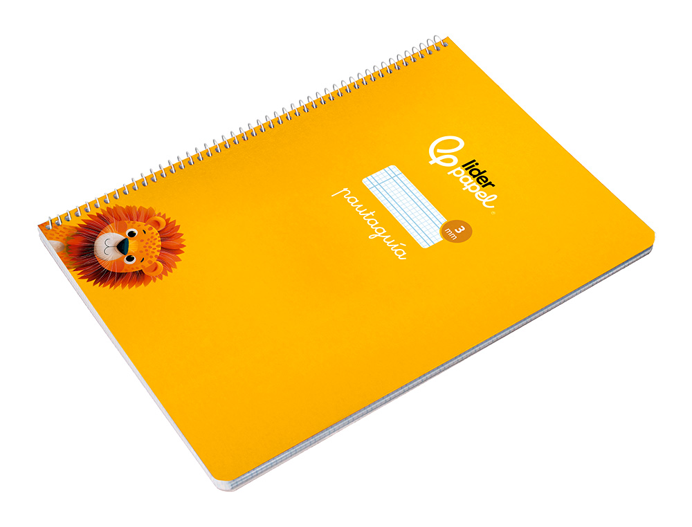 CUADERNO ESPIRAL LIDERPAPEL A4 PAUTAGUIA TAPA BLANDA 80H 75GR CUADRO PAUTADO 3MM COLOR AMARILLO