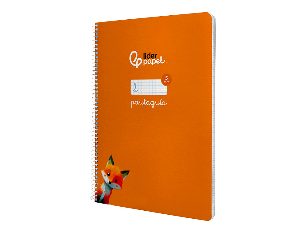 CUADERNO ESPIRAL LIDERPAPEL A4 PAUTAGUIA TAPA BLANDA 80H 75GR CUADRO PAUTADO 5MM COLOR NARANJA
