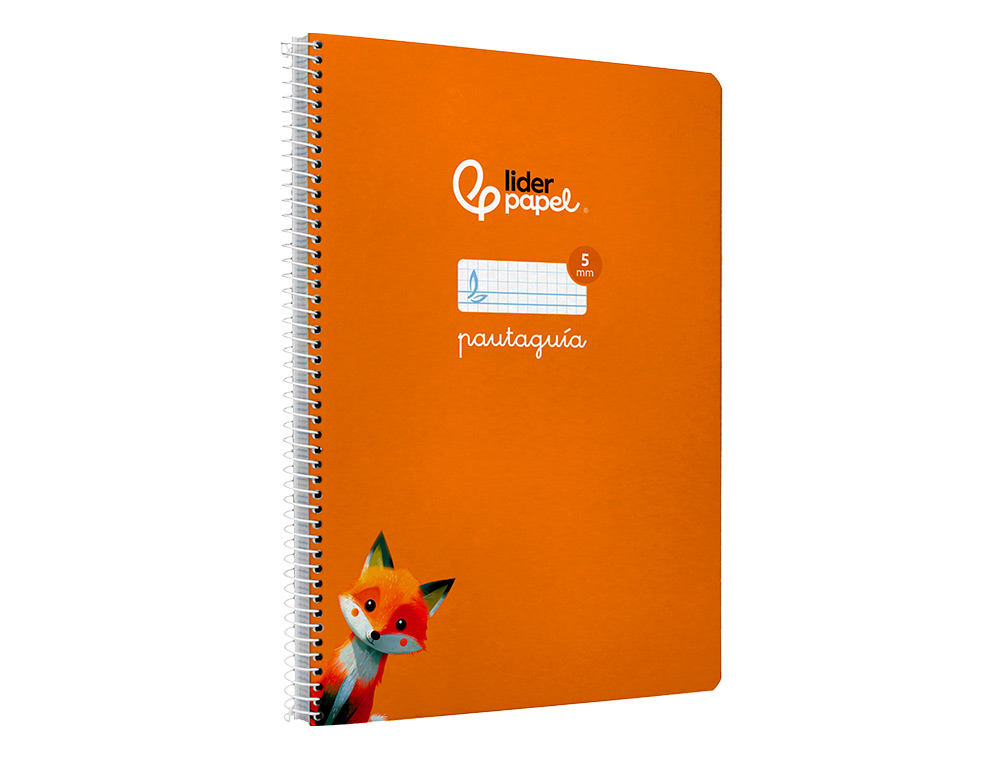 CUADERNO ESPIRAL LIDERPAPEL A4 PAUTAGUIA TAPA BLANDA 80H 75GR CUADRO PAUTADO 5MM COLOR NARANJA
