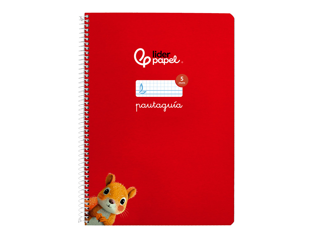 CUADERNO ESPIRAL LIDERPAPEL A4 PAUTAGUIA TAPA BLANDA 80H 75 GR CUADRO PAUTADO 5MM COLOR ROJO