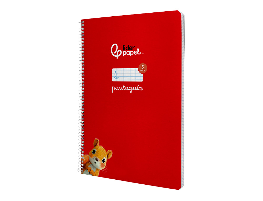 CUADERNO ESPIRAL LIDERPAPEL A4 PAUTAGUIA TAPA BLANDA 80H 75 GR CUADRO PAUTADO 5MM COLOR ROJO