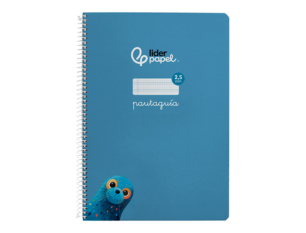CUADERNO ESPIRAL LIDERPAPEL DIN A4 PAUTAGUIA TAPA DURA 80H 90 GR CUADRO PAUTADO 2,5MM COLOR AZUL