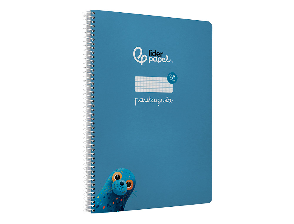 CUADERNO ESPIRAL LIDERPAPEL DIN A4 PAUTAGUIA TAPA DURA 80H 90 GR CUADRO PAUTADO 2,5MM COLOR AZUL