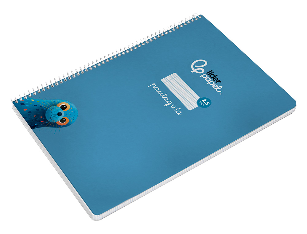 CUADERNO ESPIRAL LIDERPAPEL DIN A4 PAUTAGUIA TAPA DURA 80H 90 GR CUADRO PAUTADO 2,5MM COLOR AZUL