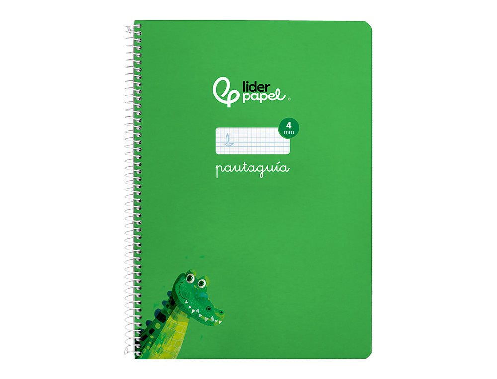 CUADERNO ESPIRAL LIDERPAPEL A4 PAUTAGUIA TAPA DURA 80H 90 GR CUADRO PAUTADO 4MM COLOR VERDE