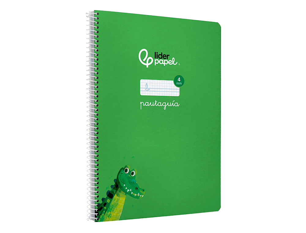 CUADERNO ESPIRAL LIDERPAPEL A4 PAUTAGUIA TAPA DURA 80H 90 GR CUADRO PAUTADO 4MM COLOR VERDE