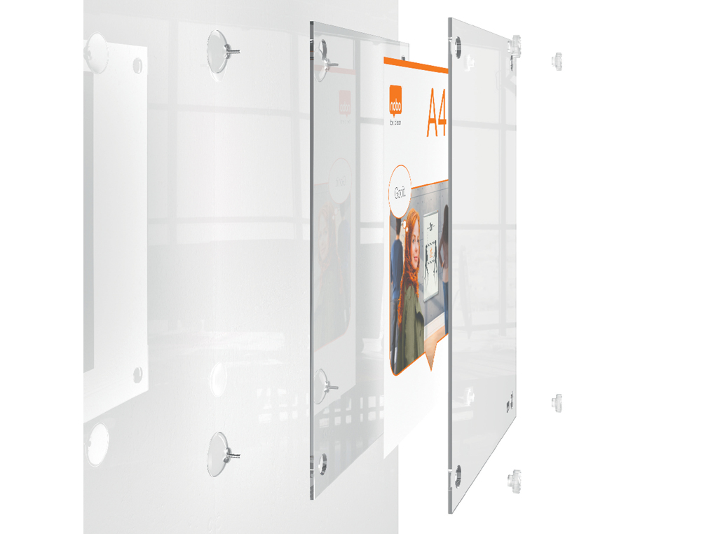 MARCO PORTA ANUNCIOS NOBO ACRILICO TRANSPARENTE MURAL REMOVIBLE DIN A3 SIN MARCO 348X24X471 MM
