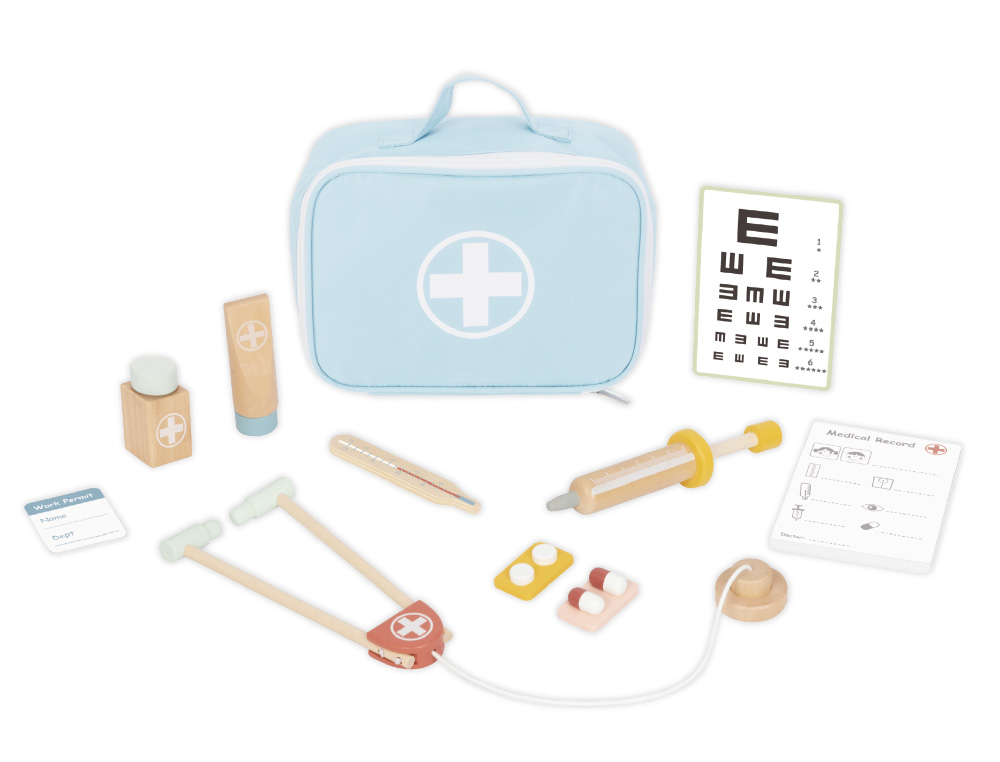 JUEGO INFANTIL IMAGINOVO MADERA MALETIN DE MEDICO +3 AOS 11 PIEZAS 24,5X18X10CM