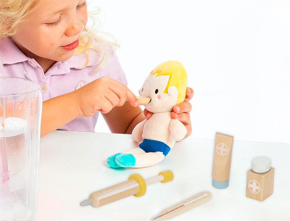 JUEGO INFANTIL IMAGINOVO MADERA MALETIN DE MEDICO +3 AOS 11 PIEZAS 24,5X18X10CM