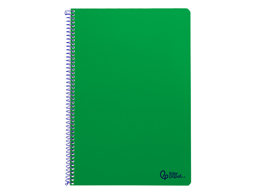 CUADERNO ESPIRAL LIDERPAPEL A4 SMART TAPA BLANDA 80H 75GR PAUTA 2,5MM CON MARGEN COLOR VERDE