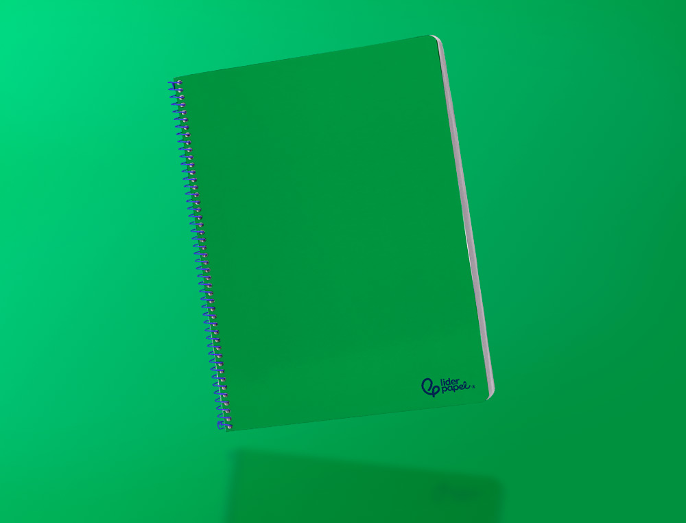 CUADERNO ESPIRAL LIDERPAPEL A4 SMART TAPA BLANDA 80H 75GR PAUTA 2,5MM CON MARGEN COLOR VERDE