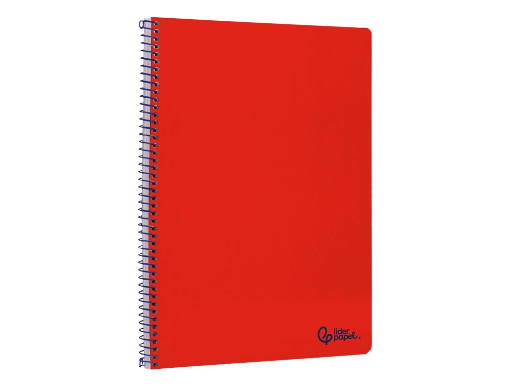 CUADERNO ESPIRAL LIDERPAPEL A4 SMART TAPA BLANDA 80H 75GR PAUTA 3,5MM CON MARGEN COLOR ROJO