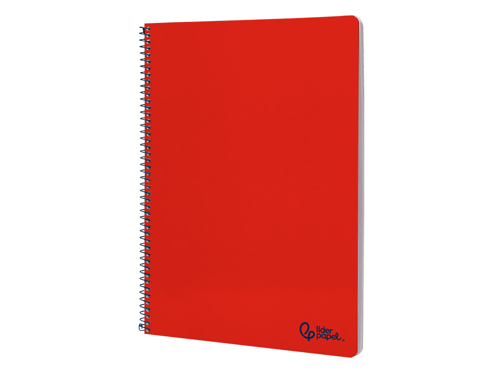CUADERNO ESPIRAL LIDERPAPEL A4 SMART TAPA BLANDA 80H 75GR PAUTA 3,5MM CON MARGEN COLOR ROJO