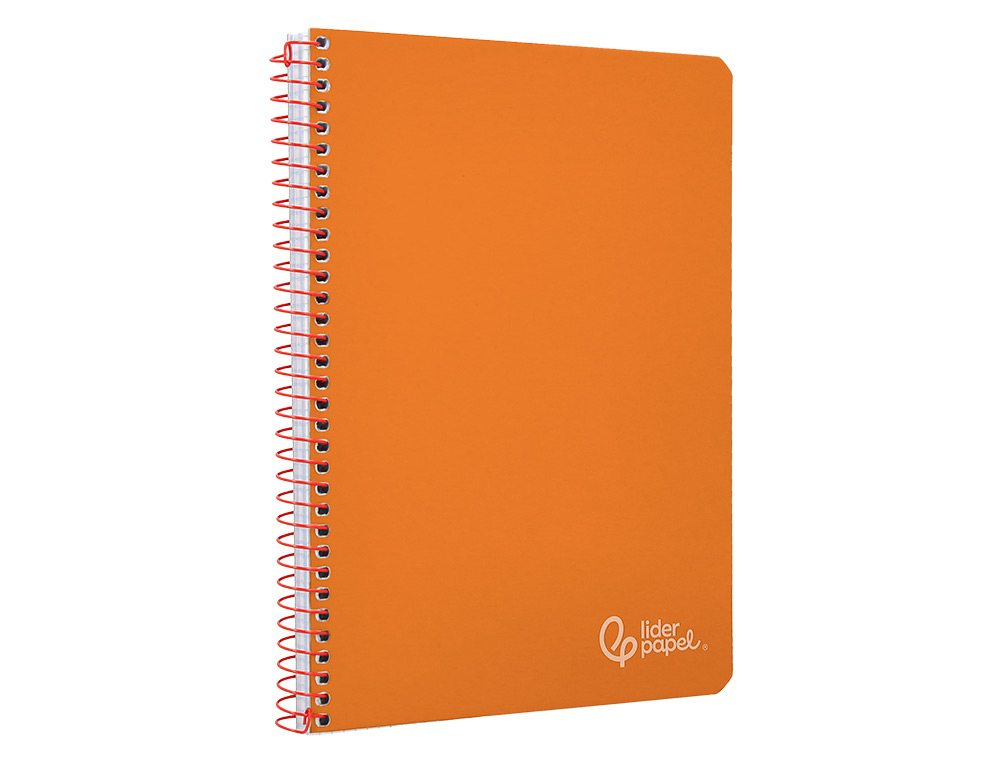 CUADERNO ESPIRAL LIDERPAPEL A4 WITTY TAPA DURA 80H 90GR RAYADO HORIZONTAL CON MARGEN COLOR NARANJA