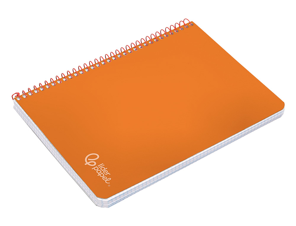 CUADERNO ESPIRAL LIDERPAPEL A4 WITTY TAPA DURA 80H 90GR RAYADO HORIZONTAL CON MARGEN COLOR NARANJA