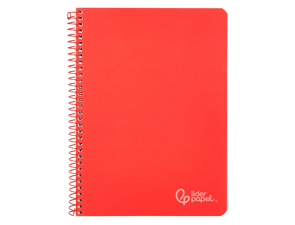 CUADERNO ESPIRAL LIDERPAPEL A4 WITTY TAPA DURA 80H 90GR RAYADO HORIZONTAL CON MARGEN COLOR ROJO
