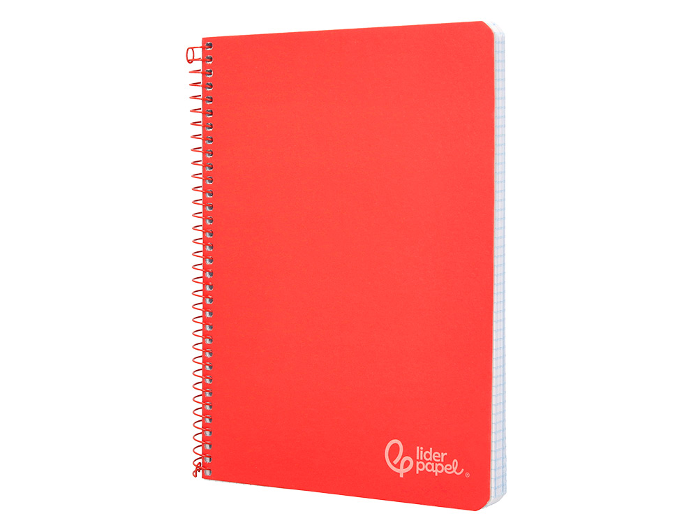 CUADERNO ESPIRAL LIDERPAPEL A4 WITTY TAPA DURA 80H 90GR RAYADO HORIZONTAL CON MARGEN COLOR ROJO