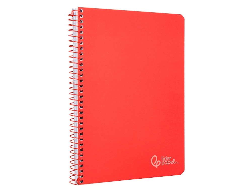 CUADERNO ESPIRAL LIDERPAPEL A4 WITTY TAPA DURA 80H 90GR RAYADO HORIZONTAL CON MARGEN COLOR ROJO