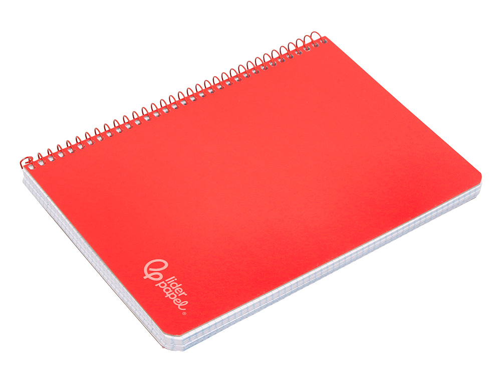 CUADERNO ESPIRAL LIDERPAPEL A4 WITTY TAPA DURA 80H 90GR RAYADO HORIZONTAL CON MARGEN COLOR ROJO
