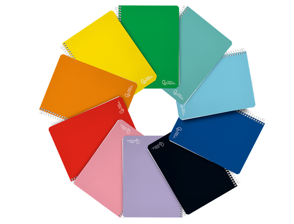 CUADERNO ESPIRAL LIDERPAPEL DIN A5 SMART TAPA BLANDA 80H 75GR MILIMETRADO 2MM COLORES SURTIDOS
