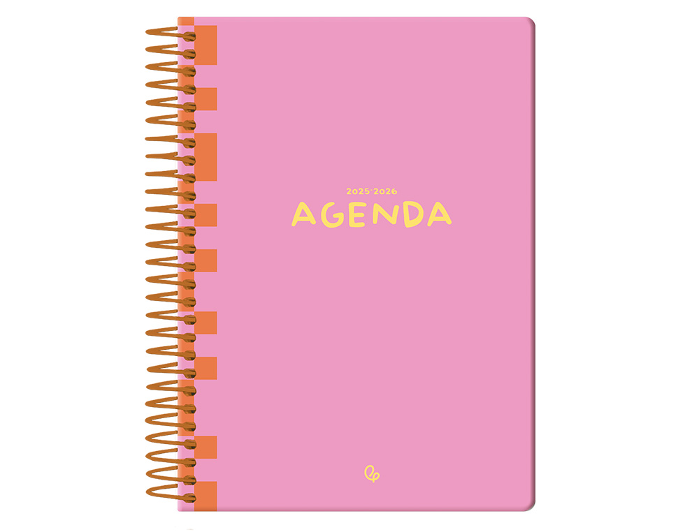 AGENDA ESCOLAR LIDERPAPEL 25-26 ESPIRAL CLASSIC ROSA SEMANA VISTA A5 BILINGE PAPEL FSC 70 GR