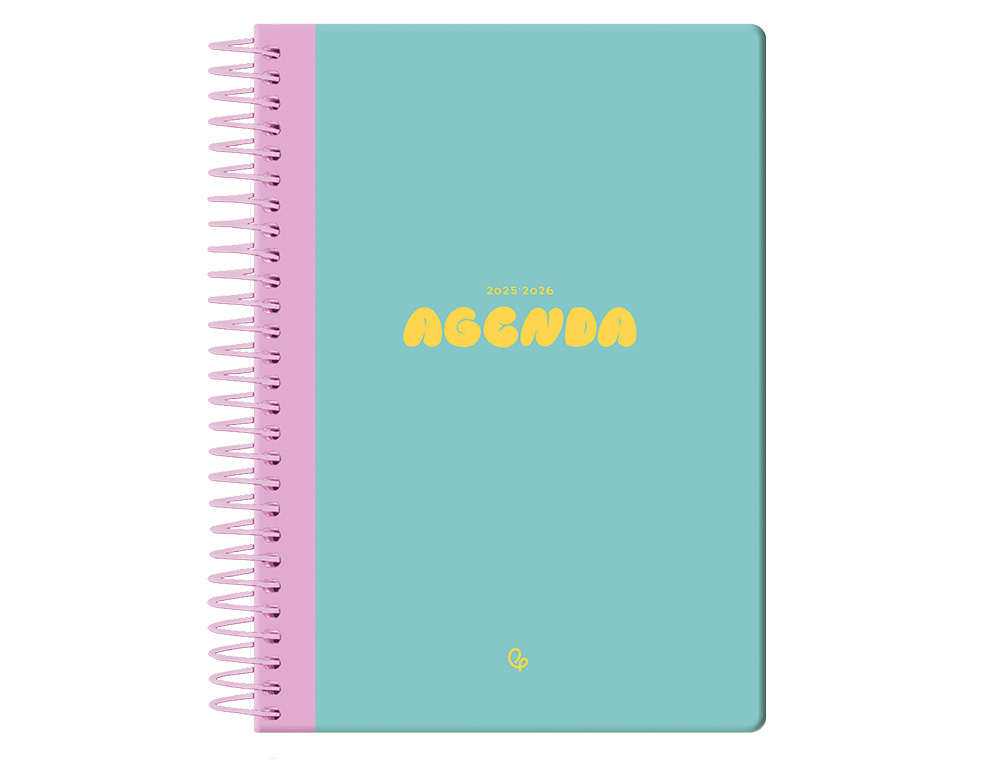 AGENDA ESCOLAR LIDERPAPEL 25-2 6 ESPIRAL CLASSIC AZUL TURQUESA SEMANA VISTA A5 BILINGE PAPEL FSC 70 GR