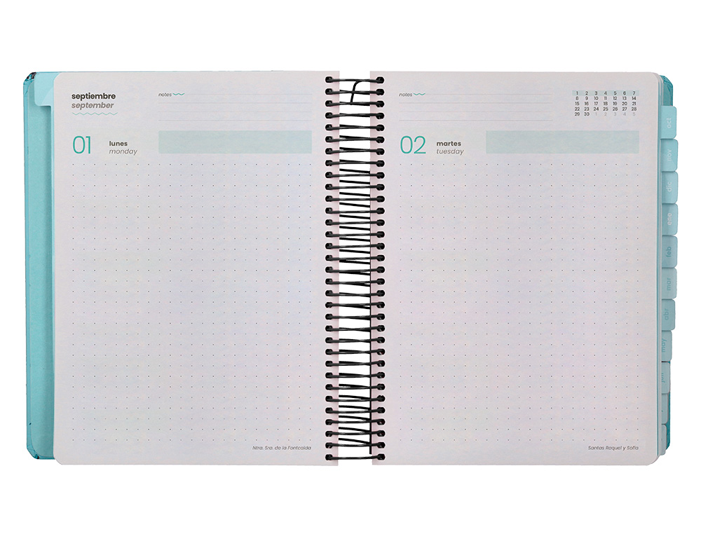 AGENDA ESCOLAR LIDERPAPEL 25-26 ESPIRAL PATTERNS TRIANGULOS DIA PAGINA A5 BILINGE PAPEL FSC 80 GR