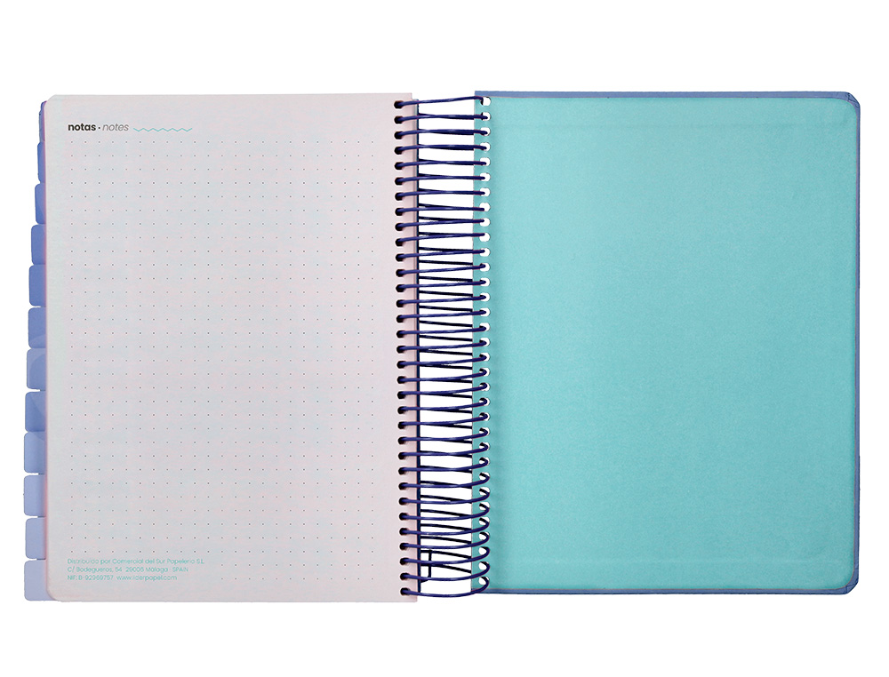 AGENDA ESCOLAR LIDERPAPEL 25-26 ESPIRAL PATTERNS RAYOS AZUL DIA PAGINA A5 BILINGE PAPEL FSC 80 GR