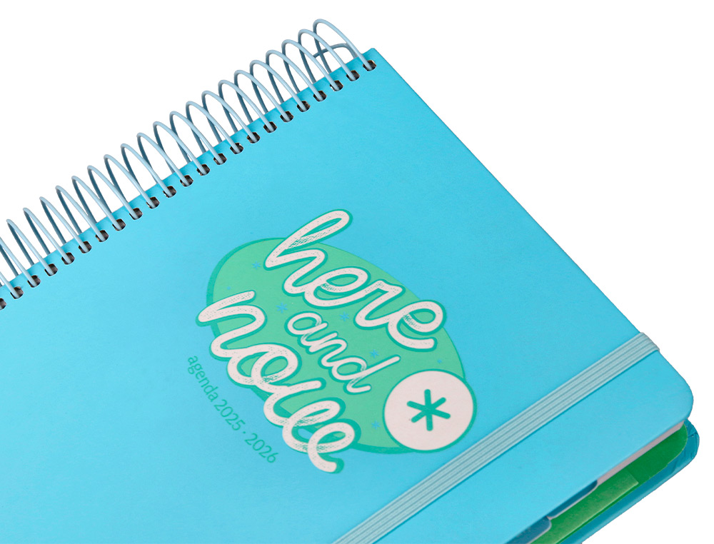 AGENDA ESCOLAR ANTARTIK 25-26 ESPIRAL HERE AND NOW AZUL DIA PAGINA A5 BILINGE PAPEL FSC 80 GR 80 GR