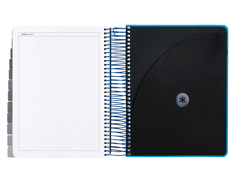 AGENDA ESCOLAR ANTARTIK 25-26 ESPIRAL NEON AZUL DIA PAGINA A5 BILINGE PAPEL FSC 80 GR