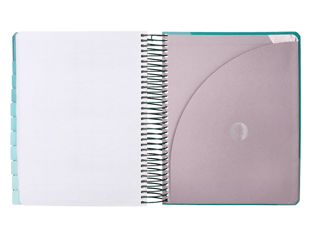 AGENDA ESCOLAR ANTARTIK 25-26 ESPIRAL FUN DAY TURQUESA DIA PAGINA A5 BILINGE PAPEL FSC 80 GR